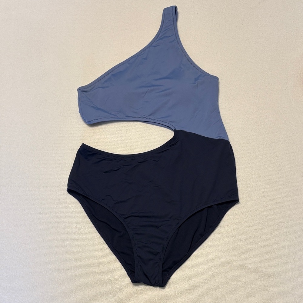 Aerie One-Shoulder Blue One-Piece Swimsuit